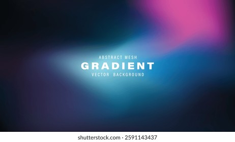 Abstract Mesh Gradient Vector Background Blue, Pink, Dark Hues
