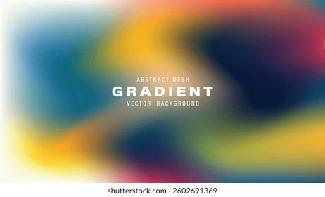 Abstract Mesh Gradient Vector Background Colorful Swirls, Blurred Design
