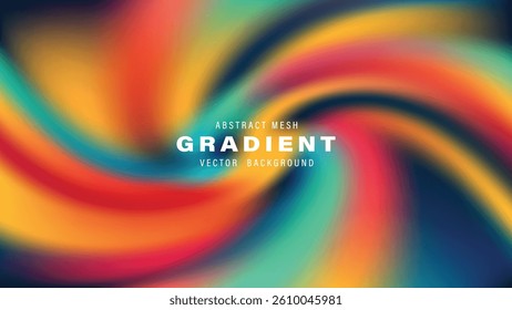 Abstract Mesh Gradient Vector Background Swirling Colorful Design
