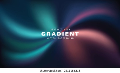 Abstract Mesh Gradient Vector Background Swirl Design Teal Pink
