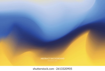 abstract mesh gradients blue and yellow colorful background