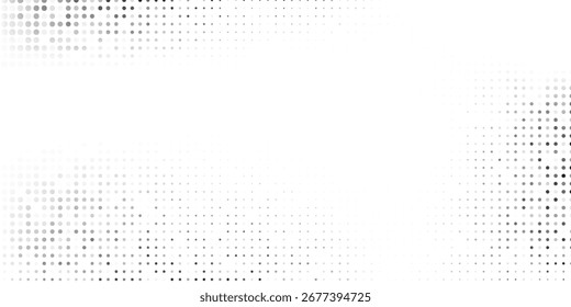 Abstract mesh halftone gradient texture. Vanishing polka dot simple