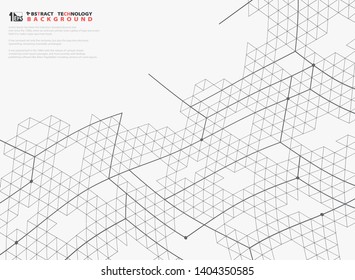 Abstract mesh hexagon lines structure tech design decoration cover background. You can use for poster, cover template, booklet, print, cover, annual report. illustration vector eps10