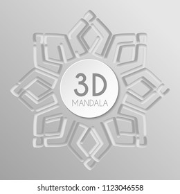 Abstract mesh illustration. 3d mesh mandala design. Cool gradient colors. Eps10 vector.