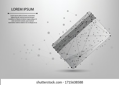 Abstrakte Maschenlinie und Punktpolygonale Kreditkarte. Online-Zahlungskonzept. Low-Poly-Wireframe-Vektorillustration.