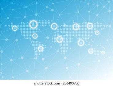 abstract mesh with map background