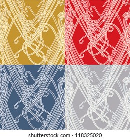 Abstract Mesh Pattern - four different color versions