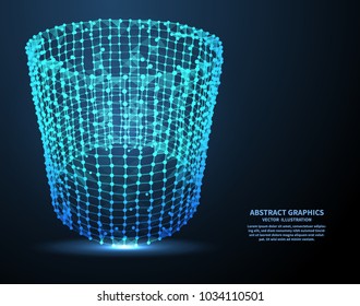 Abstract mesh polygonal element, technology background. Network connections with points and lines. Abstract vector illustration.