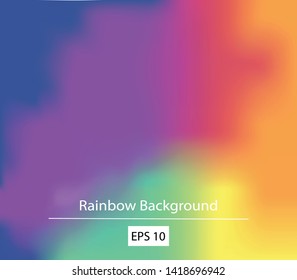 Abstract mesh rainbow background. Blurred colorful rainbow background. Mesh background of rainbow colors. Gradient rainbow background. Vector illustration - Vector