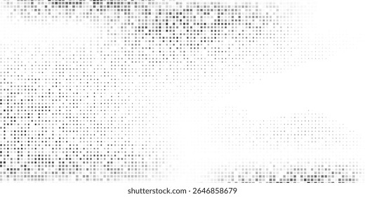 Abstract mesh rectangle grunge dotted halftone gradient texture. Vanishing polka dot background simple abstract modern art