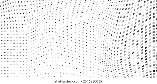 Abstract mesh roundomus rectangle gradient texture. Vanishing polka dot background. Repeating dots art simple modern vector