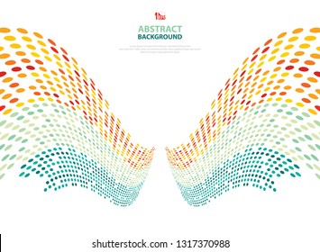 Abstract mesh summer time of colorful dot in nature tone background with copy space. vector eps10