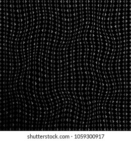 Abstract of mesh triangles in zigzag line on black background, eps10 illustration vector