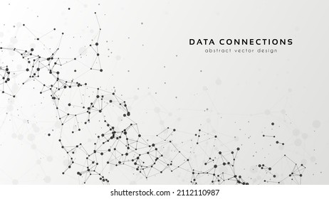 Abstract mesh vector background. Futuristic technology style card. Lines, point, planes in 3d space.