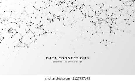 Abstract mesh vector background. Futuristic technology style card. Lines, point, planes in 3d space.