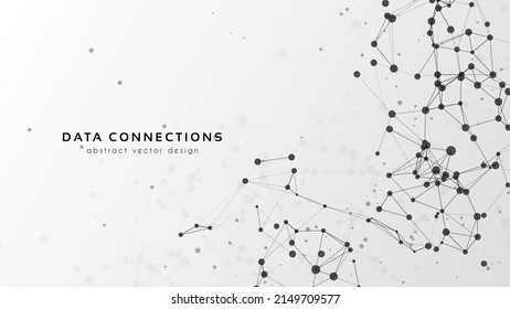 Fondo del vector de malla abstracta. Tarjeta de estilo futurista. Líneas, puntos, planos en espacio 3d.