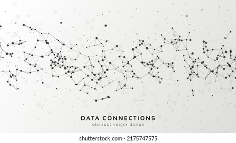 Abstract mesh vector background. Futuristic technology style card. Lines, point, planes in 3d space.