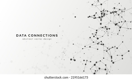 Abstract mesh vector background. Futuristic technology style card. Lines, point, planes in 3d space.