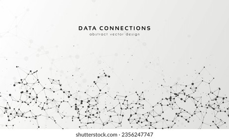Abstract mesh vector background. Futuristic technology style card. Lines, point, planes in 3d space.