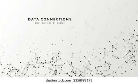 Abstract mesh vector background. Futuristic technology style card. Lines, point, planes in 3d space.