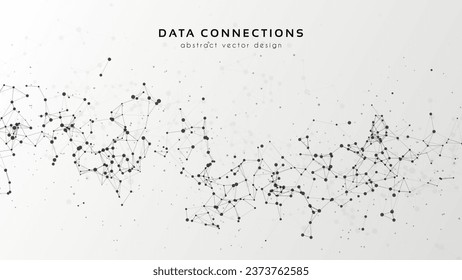 Abstract mesh vector background. Futuristic technology style card. Lines, point, planes in 3d space.