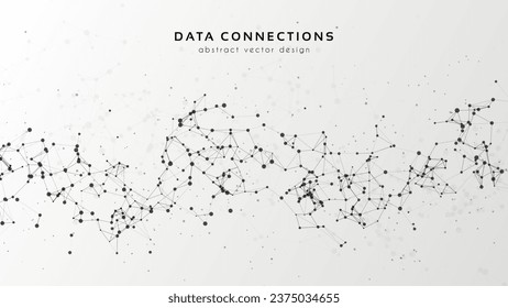 Abstract mesh vector background. Futuristic technology style card. Lines, point, planes in 3d space.