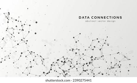 Abstract mesh vector background. Futuristic technology style card. Lines, point, planes in 3d space.