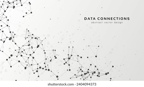 Abstract mesh vector background. Futuristic technology style card. Lines, point, planes in 3d space.