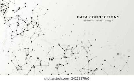 Abstract mesh vector background. Futuristic technology style card. Lines, point, planes in 3d space.