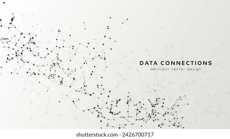 Abstract mesh vector background. Futuristic technology style card. Lines, point, planes in 3d space.