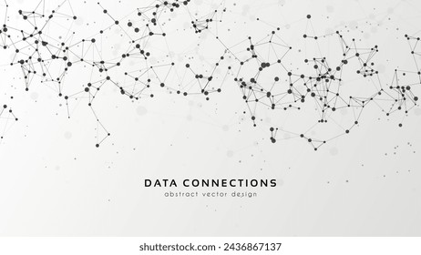 Abstract mesh vector background. Futuristic technology style card. Lines, point, planes in 3d space.