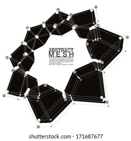 Abstract mesh vector illustration, template for technology theme layouts, connection, communication, engineering, science, physics, chemistry, electronics, programming etc, clear eps 8.