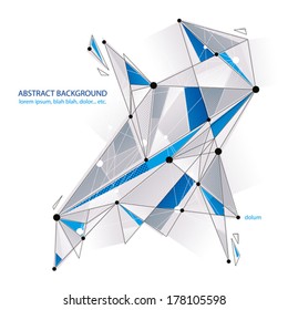 Abstract mesh vector illustration, template for technology theme layouts, connection, communication, engineering, science, physics, chemistry, electronics, programming etc, clear eps 8.