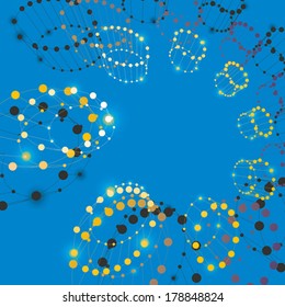 Ilustración del vector de malla abstracta, plantilla para diseños de temas tecnológicos, conexión, comunicación, ingeniería, ciencia, física, química, electrónica, programación, etc., pasos claros 8.