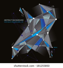 Abstract mesh vector illustration, template for technology theme layouts, connection, communication, engineering, science, physics, chemistry, electronics, programming etc, clear eps 8.