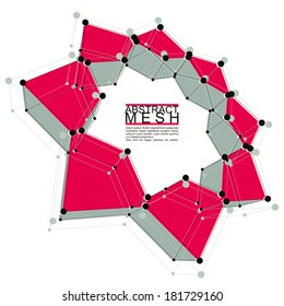 Abstract mesh vector illustration, template for technology theme layouts, connection, communication, engineering, science, physics, chemistry, electronics, programming etc, clear eps 8.