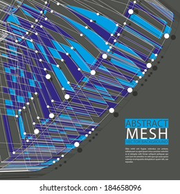 Abstrakte Mesh-Vektorgrafik, Vorlage für Technologie-Design-Layouts, Verbindung, Kommunikation, Ingenieurwesen, Wissenschaft, Physik, Chemie, Elektronik, Programmierung etc, klare eps 8.