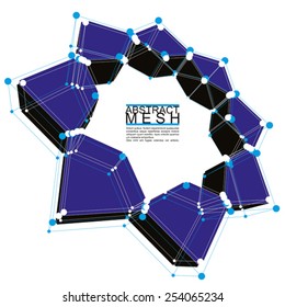 Abstract mesh vector illustration, template for technology theme layouts, connection, communication, engineering, science, physics, chemistry, electronics, programming etc, clear eps 8.