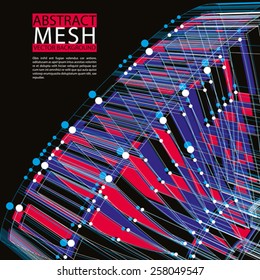 Abstract mesh vector illustration, template for technology theme layouts, connection, communication, engineering, science, physics, chemistry, electronics, programming etc, clear eps 8.