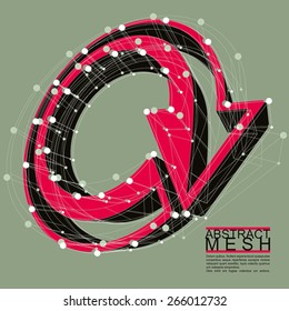 Abstract mesh vector illustration, template for technology theme layouts, connection, communication, engineering, science, physics, chemistry, electronics, programming etc, clear eps 8.