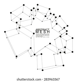 Abstract mesh vector illustration, template for technology theme layouts, connection, communication, engineering, science, physics, chemistry, electronics, programming etc, clear eps 8.