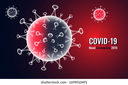 Infección por virus de malla abstracta Covid-19 en segundo plano.