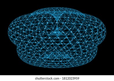 Abstract mesh volumetric surface. Stylized image of a star map of the universe