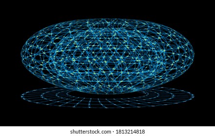 Abstract mesh volumetric surface. Stylized image of a star map of the universe