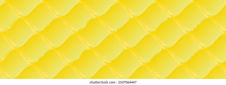 Abstract mesh wave-like design element on yellow background. Creative lines, vector illustration EPS 10.
