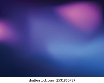 abstract mesmerizing background with a dark blue night sky gradient. A blurred midnight spectrum transitions from deep violet indigo to light blue shades, complemented by a grainy texture,