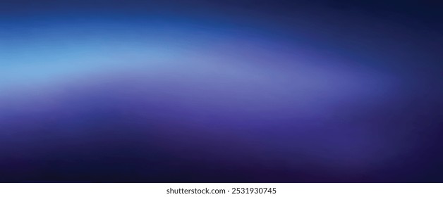 abstract mesmerizing background with a dark blue night sky gradient. A blurred midnight spectrum transitions from deep violet indigo to light blue shades, complemented by a grainy texture,