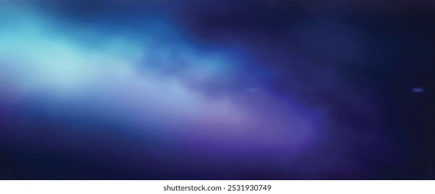 abstract mesmerizing background with a dark blue night sky gradient. A blurred midnight spectrum transitions from deep violet indigo to light blue shades, complemented by a grainy texture,