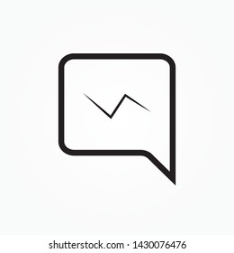 Abstract message, letter, chat icon. Text bubble icon on background for graphic and web design. Simple illustration. Internet concept symbol for website button or mobile app.