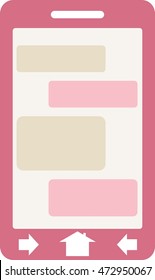 Abstract messenger screen. Empty speech bubble fields